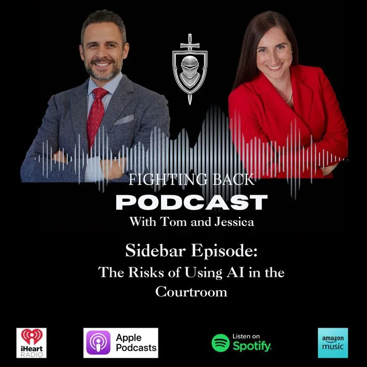 Fighting Back Podcast Flyer with Tom & Jessica