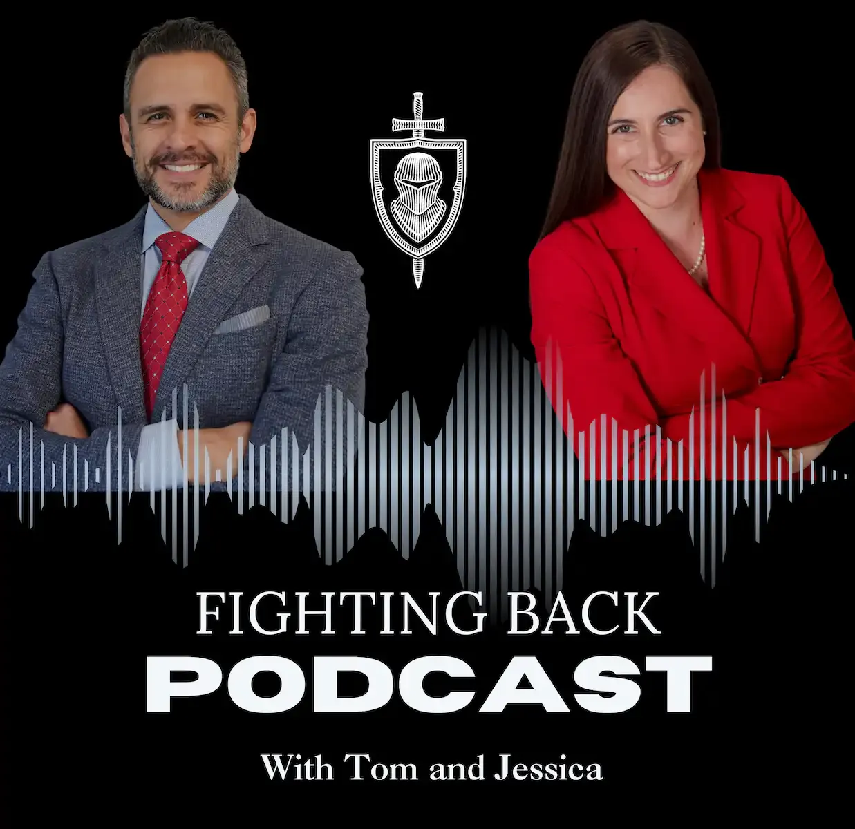 Fighting Back Podcast Flyer with Tom & Jessica