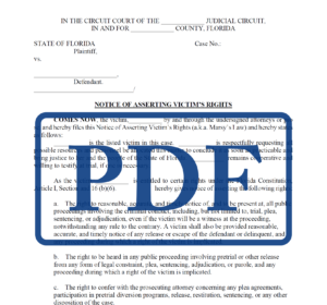 Florida Victim Representation -Victim Assertion of Rights - PDF Download