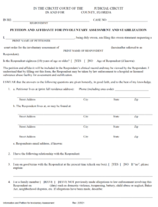 Picture of Marchman Act Petition Florida
