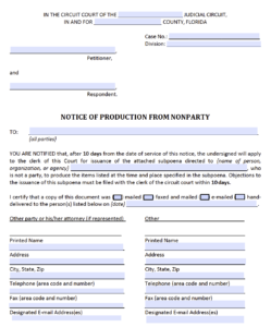 Notice of Production from Nonparty