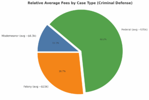 how much does a criminal defense lawyer cost pie chart