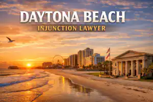 Daytona Beach injunction lawyer – sunrise over Daytona Beach Florida