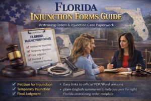 Florida injunction forms guide for restraining orders and injunction cases