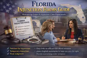 Florida injunction forms guide for restraining orders and injunction cases