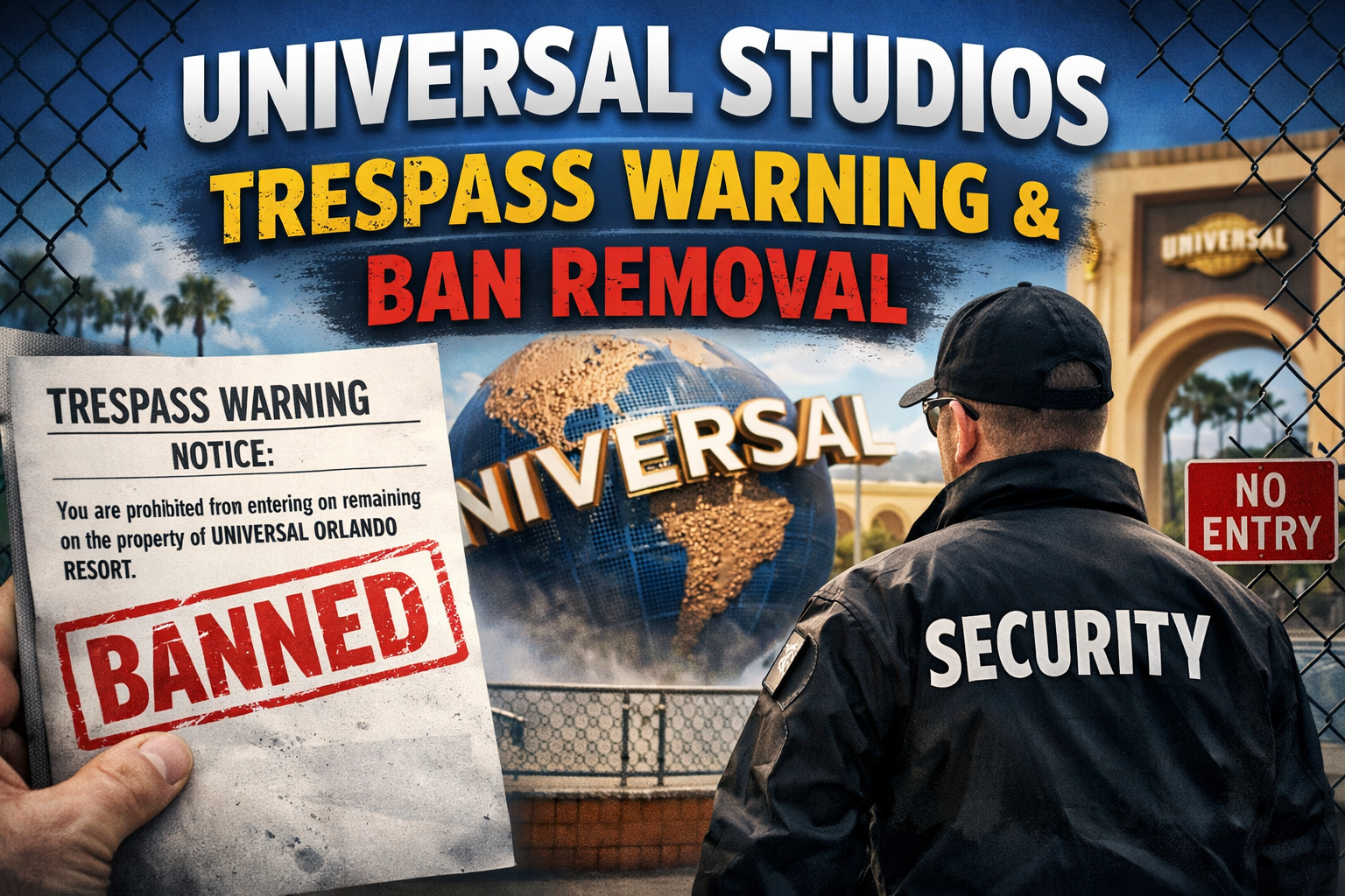 Universal Studios Trespass Lawyer Orlando - Fighter Law Ban Relief